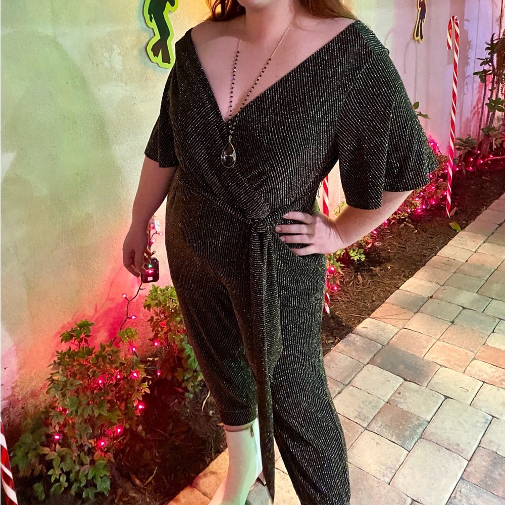 Torrid Black and Gold Jumpsuit